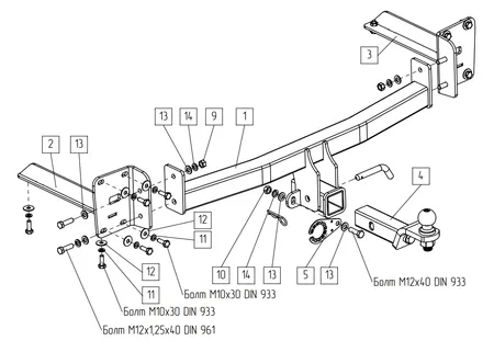 Фаркоп TowRus для Volkswagen Teramont 2022-  269092 в Ставрополь